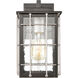 Huck 1 Light 11 inch Matte Black with Weathered Zinc Outdoor Wall Sconce