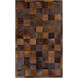 Ada 36 X 24 inch Dark Brown/Metallic - Champagne Rugs, Hair On Hide
