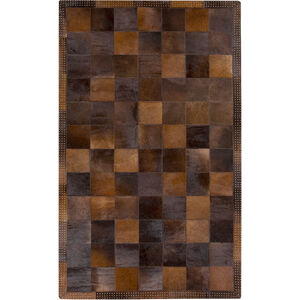 Ada 108 X 72 inch Dark Brown/Metallic - Champagne Rugs, Hair On Hide