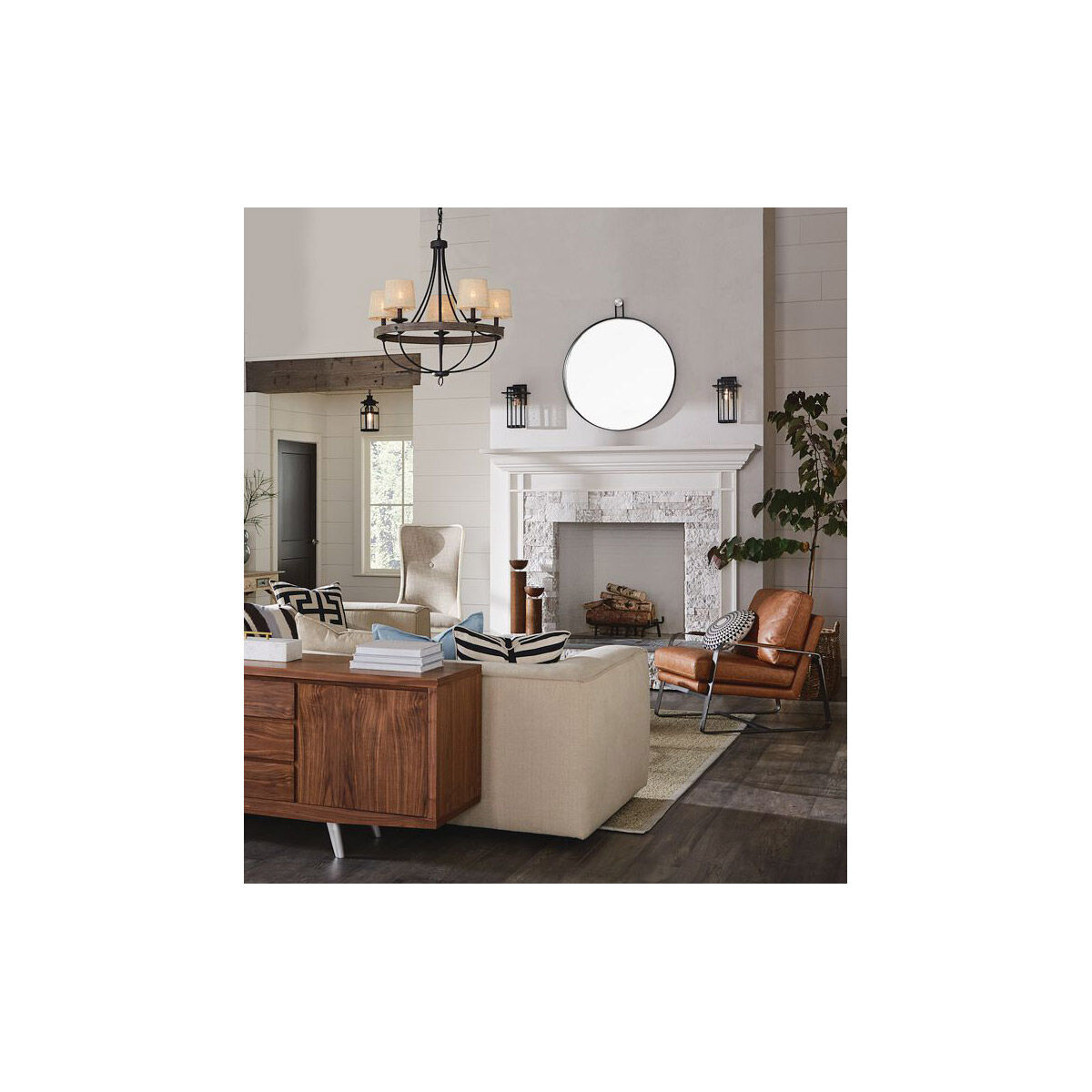 Lyles 5 Light 26 inch Graphite Chandelier Ceiling Light