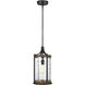 Lanesnoro 1 Light 9.5 inch Distressed Weathered Oak / Slate Grey Metal Pendant Ceiling Light