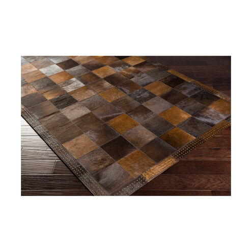 Ada 108 X 72 inch Dark Brown/Metallic - Champagne Rugs, Hair On Hide