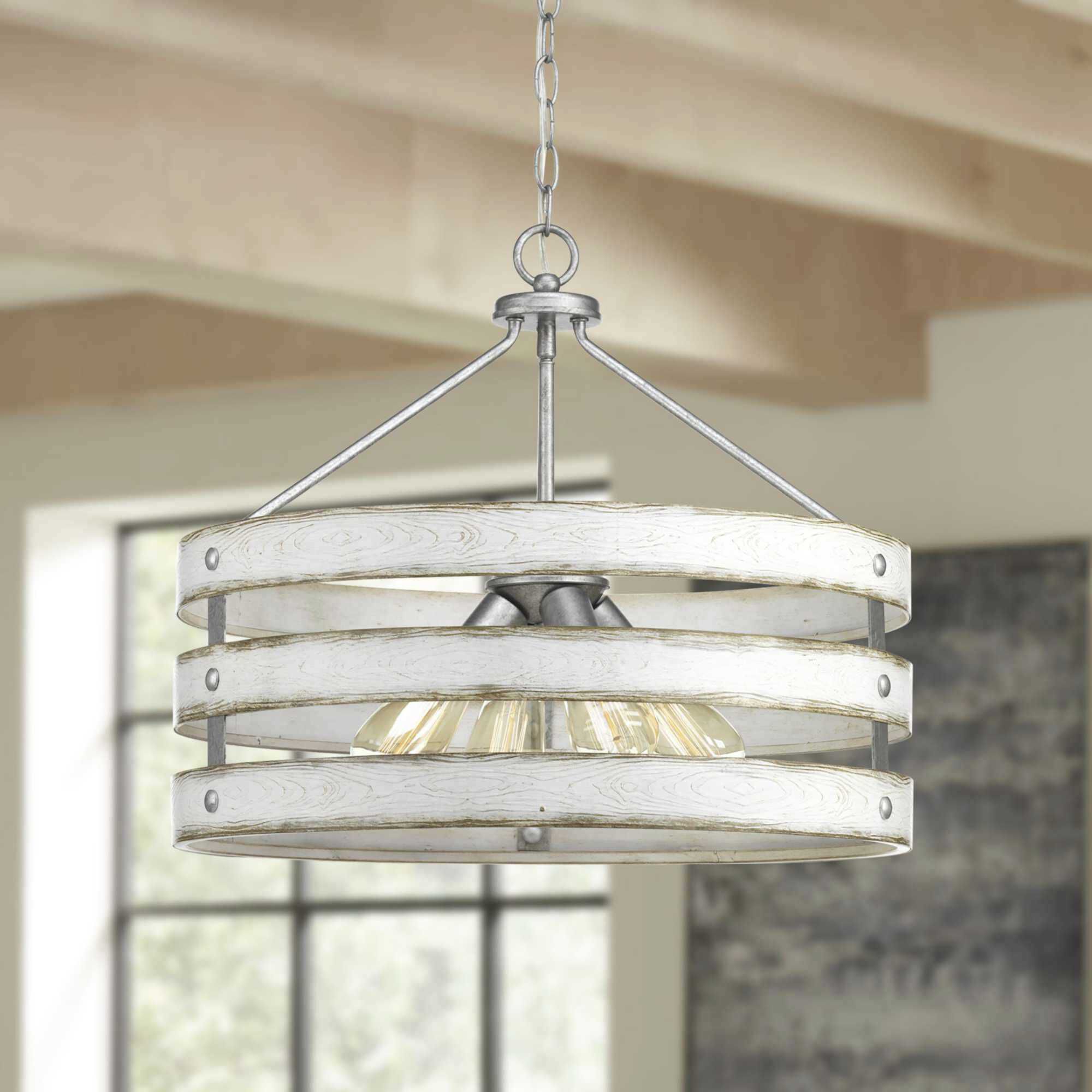 Lyles 4 Light 21.63 inch Galvanized Pendant Ceiling Light