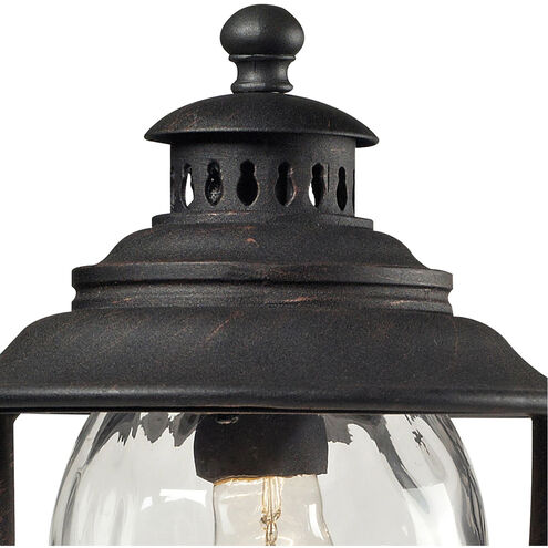 Labette 1 Light 15 inch Weathered Charcoal with Clear Outdoor Post Light