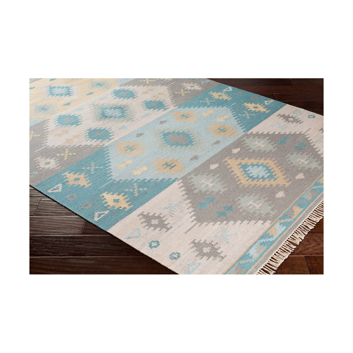 Bodie 36 X 24 inch Aqua/Wheat/Sage/Taupe/Camel/Medium Gray/Beige Rugs, Rectangle