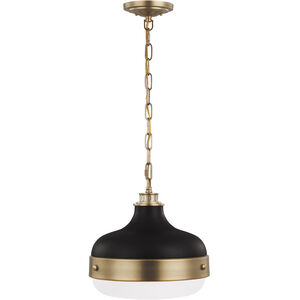 Theron 2 Light 13 inch Dark Antique Brass and Matte Black Pendant Ceiling Light