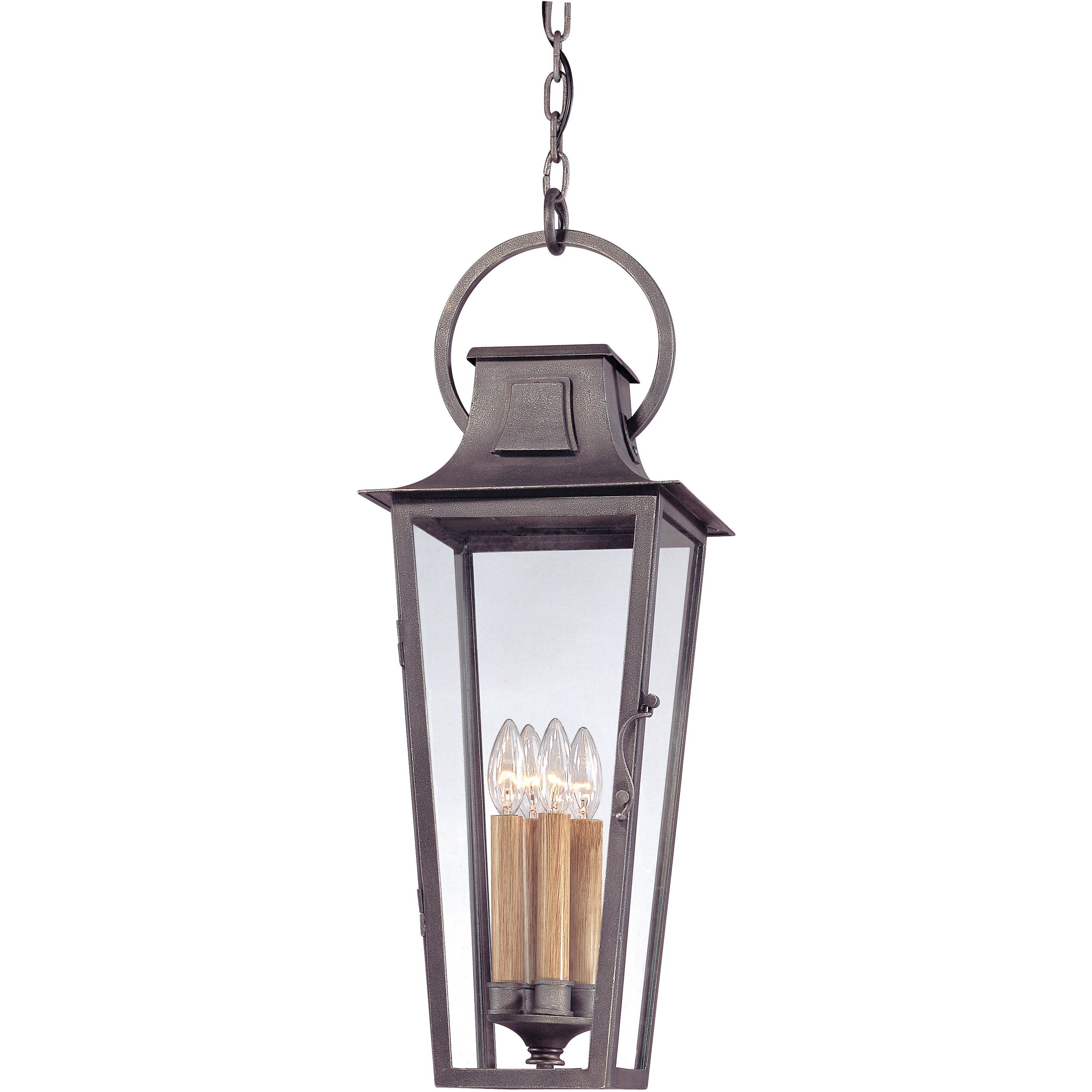 Morgan 4 Light 10 inch Aged Pewter Outdoor Hanging Lantern in Incandescent