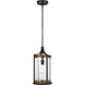 Lanesnoro 1 Light 9.5 inch Distressed Weathered Oak / Slate Grey Metal Pendant Ceiling Light