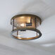 Lanesnoro 2 Light 13.75 inch Distressed Weathered Oak / Slate Grey Metal Flush Mount Ceiling Light