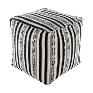 Faith Black/White Pouf