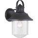 Saddletree 1 Light 15 inch Textured Black Outdoor Wall Lantern, Large