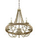 Ridgecraft Five-Light Bead ChandelierRidgecraft 5 Light 26 inch Natural Wood with Rope Chandelier Ceiling Light