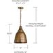 Regent 1 Light 12 inch Oxidized Brass Pendant Ceiling Light