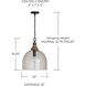 Chandler 1 Light 15 inch Grey Wash and Dark Pewter Pendant Ceiling Light