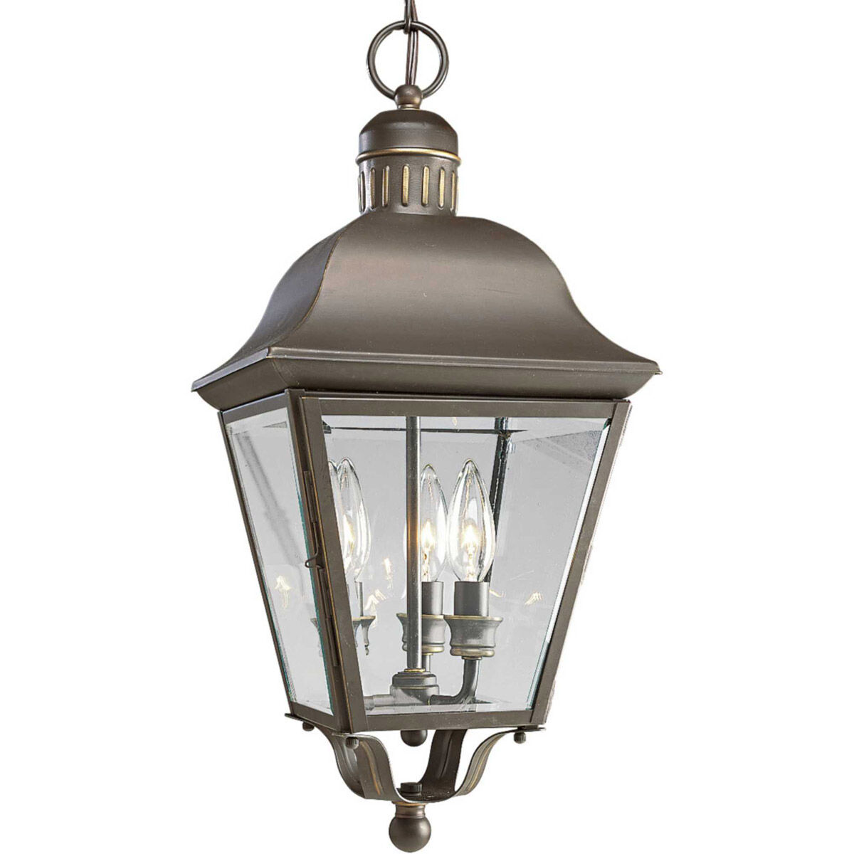 Winona 3 Light 9.5 inch Antique Bronze Outdoor Hanging Lantern