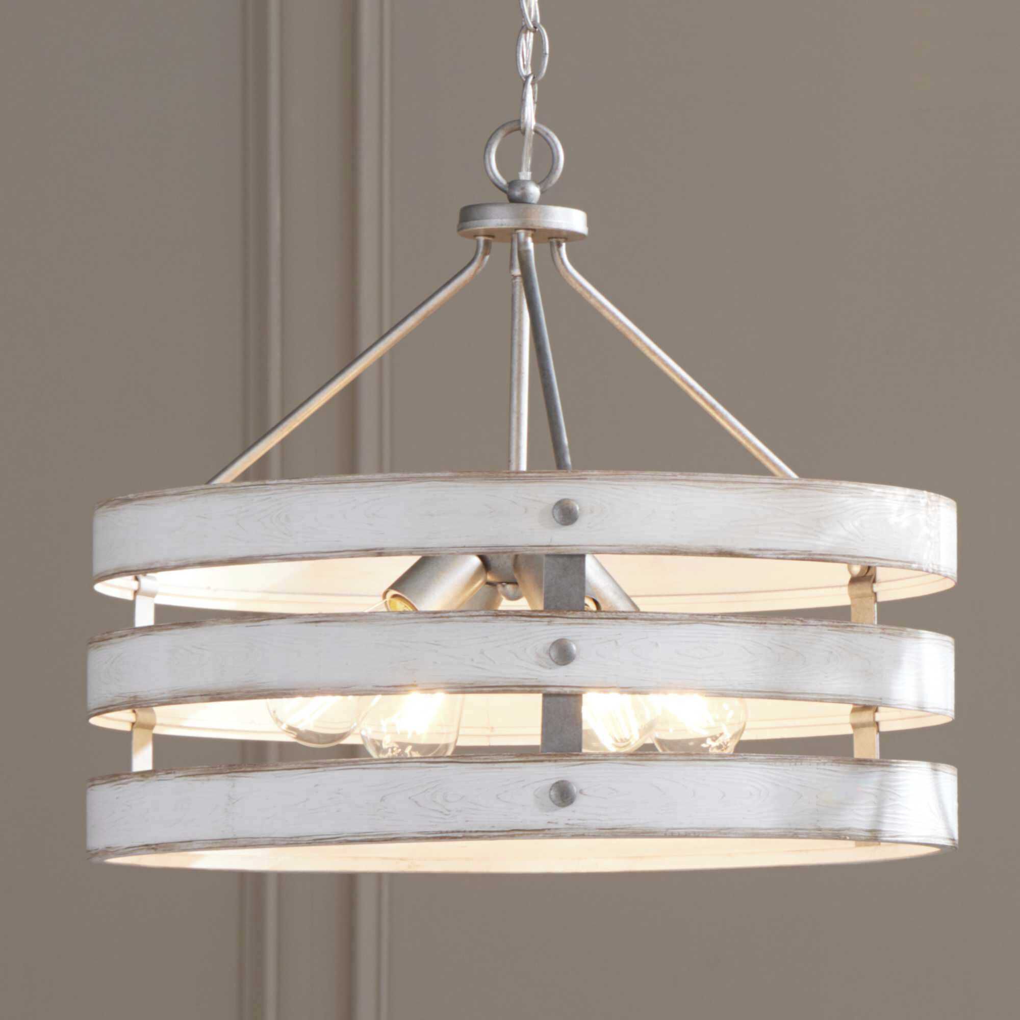 Lyles 4 Light 21.63 inch Galvanized Pendant Ceiling Light