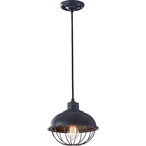 Burke 1 Light 10 inch Antique Forged Iron Pendant Ceiling Light