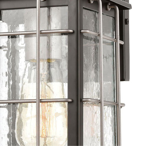 Huck 1 Light 11 inch Matte Black with Weathered Zinc Outdoor Wall Sconce