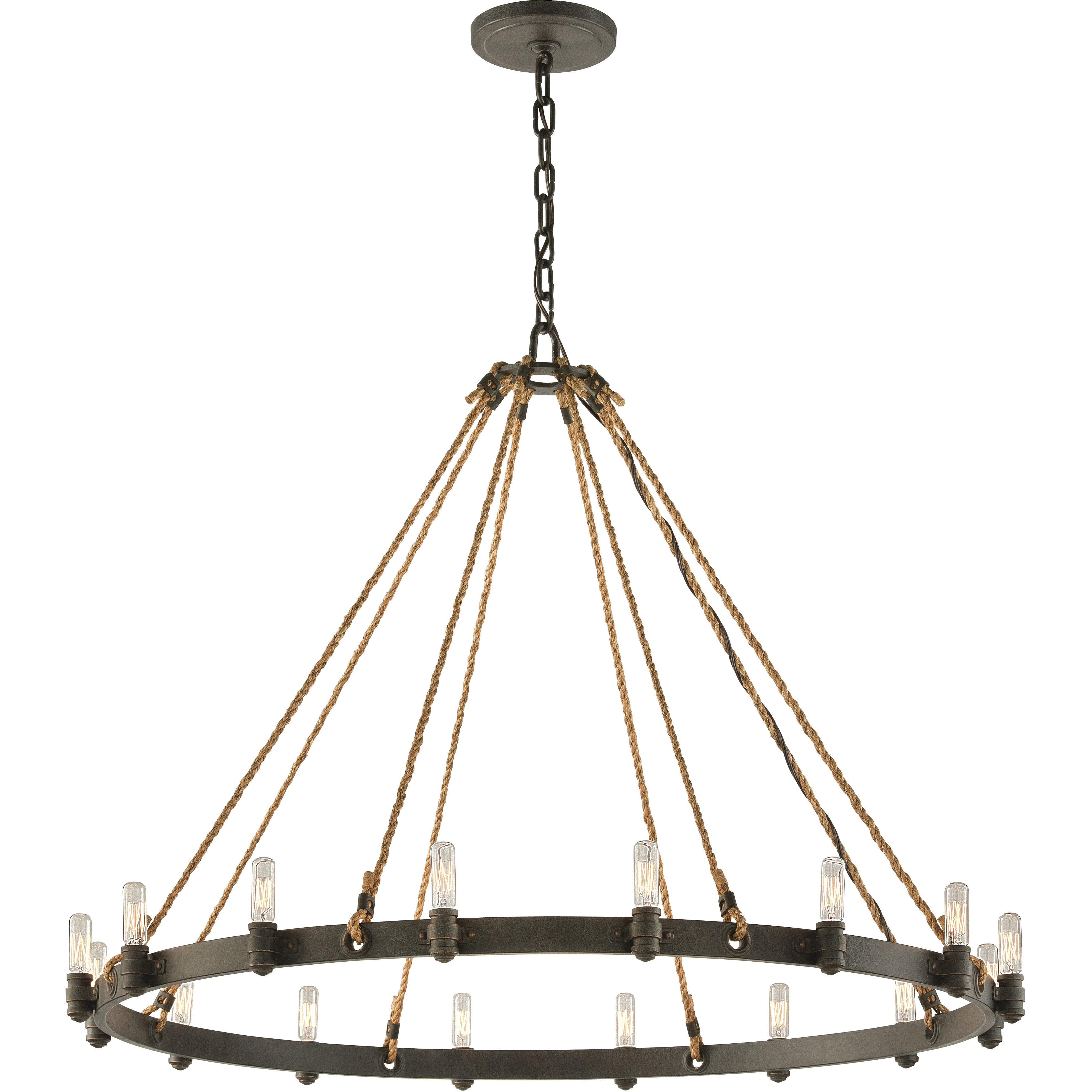 Bergen 16 Light 42 inch Shipyard Bronze Chandelier Ceiling Light