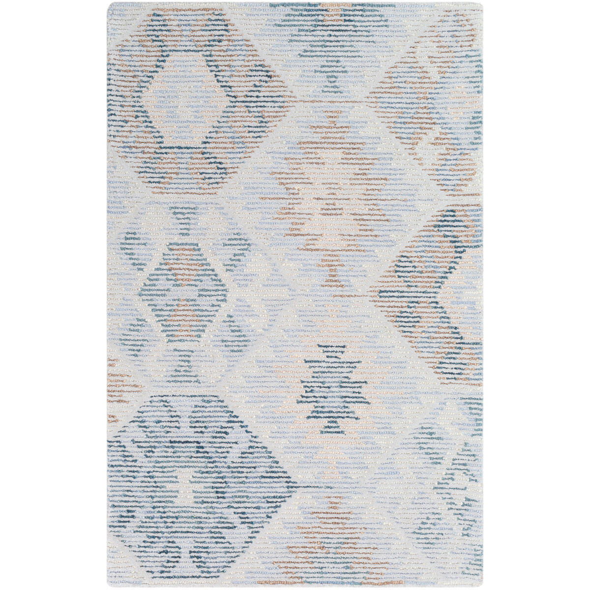 Essex 36 X 24 inch Pale Blue/Teal/White/Camel/Cream Rugs