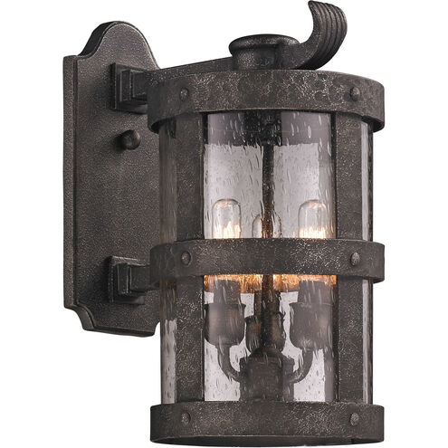 Rowena 3 Light 15 inch Barbosa Bronze Outdoor Wall Sconce