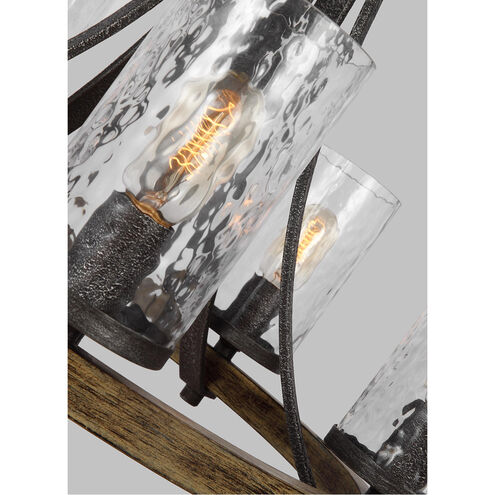 Lanesnoro 5 Light 24 inch Distressed Weathered Oak and Slated Grey Metal Chandelier Ceiling Light