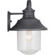Saddletree 1 Light 15 inch Textured Black Outdoor Wall Lantern, Large