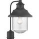 Saddletree 1 Light 16 inch Textured Black Outdoor Post Lantern