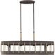 Little River 4 Light 36.13 inch Artisan Rust Linear Chandelier Ceiling Light