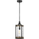 Lanesnoro 1 Light 9.5 inch Distressed Weathered Oak / Slate Grey Metal Pendant Ceiling Light