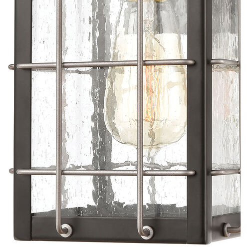 Huck 1 Light 11 inch Matte Black with Weathered Zinc Outdoor Wall Sconce