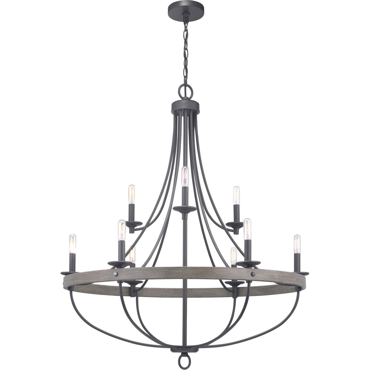 Lyles 9 Light 35.25 inch Graphite Chandelier Ceiling Light