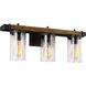 Lanesnoro 3 Light 24.25 inch Distressed Weathered Oak / Slate Grey Metal Wall Bath Vanity Wall Light