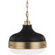 Theron 2 Light 13 inch Dark Antique Brass and Matte Black Pendant Ceiling Light