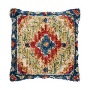 Olympia 18 X 18 inch Ivory/Navy/Aqua/Burnt Orange/Lime/Mustard Pillow Cover, Square