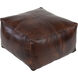 Wind 13 inch Dark Brown Pouf, Rectangle
