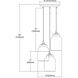 Kankakee 3 Light 12 inch Oil Rubbed Bronze Multi Pendant Ceiling Light, Configurable