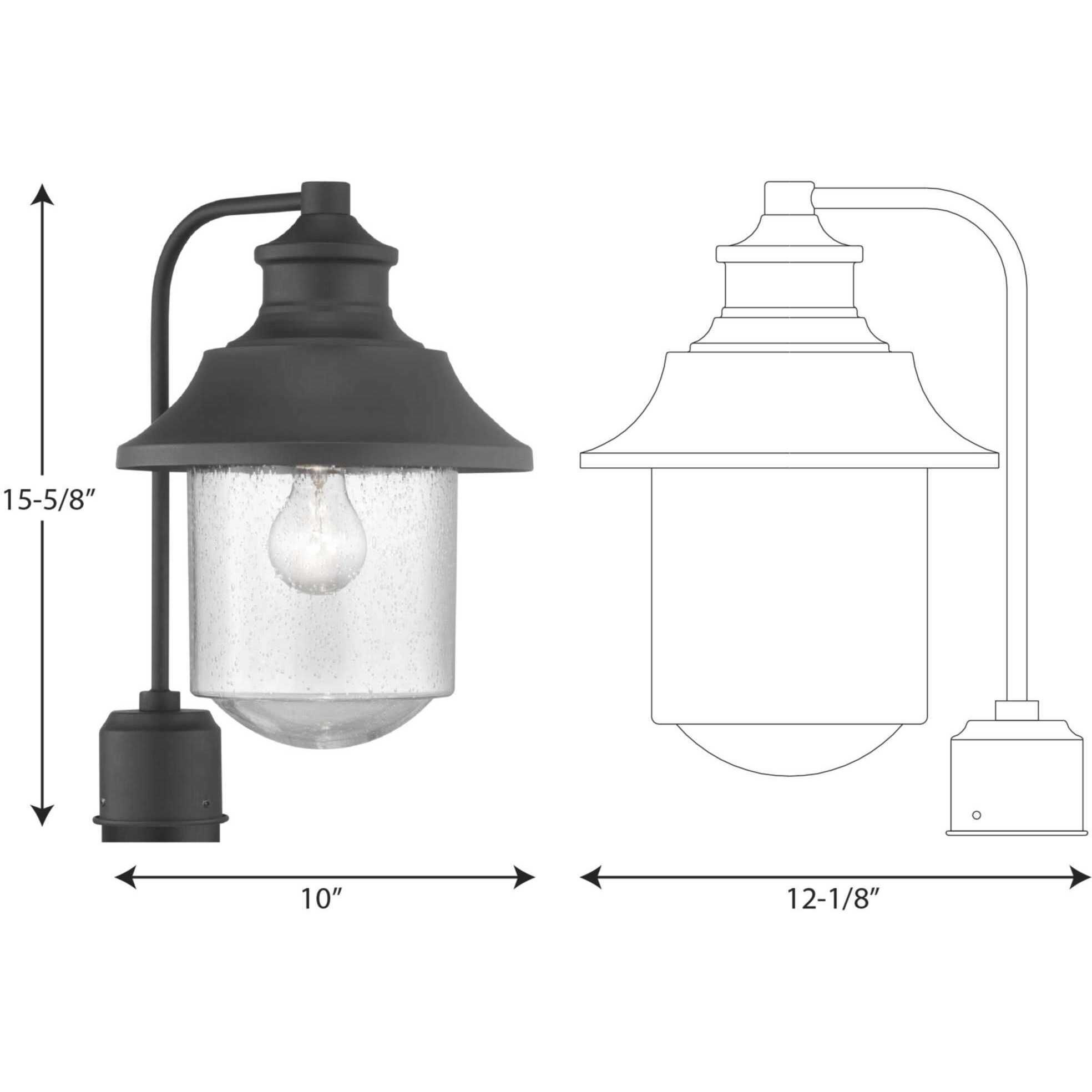Saddletree 1 Light 16 inch Textured Black Outdoor Post Lantern