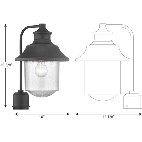 Saddletree 1 Light 16 inch Textured Black Outdoor Post Lantern