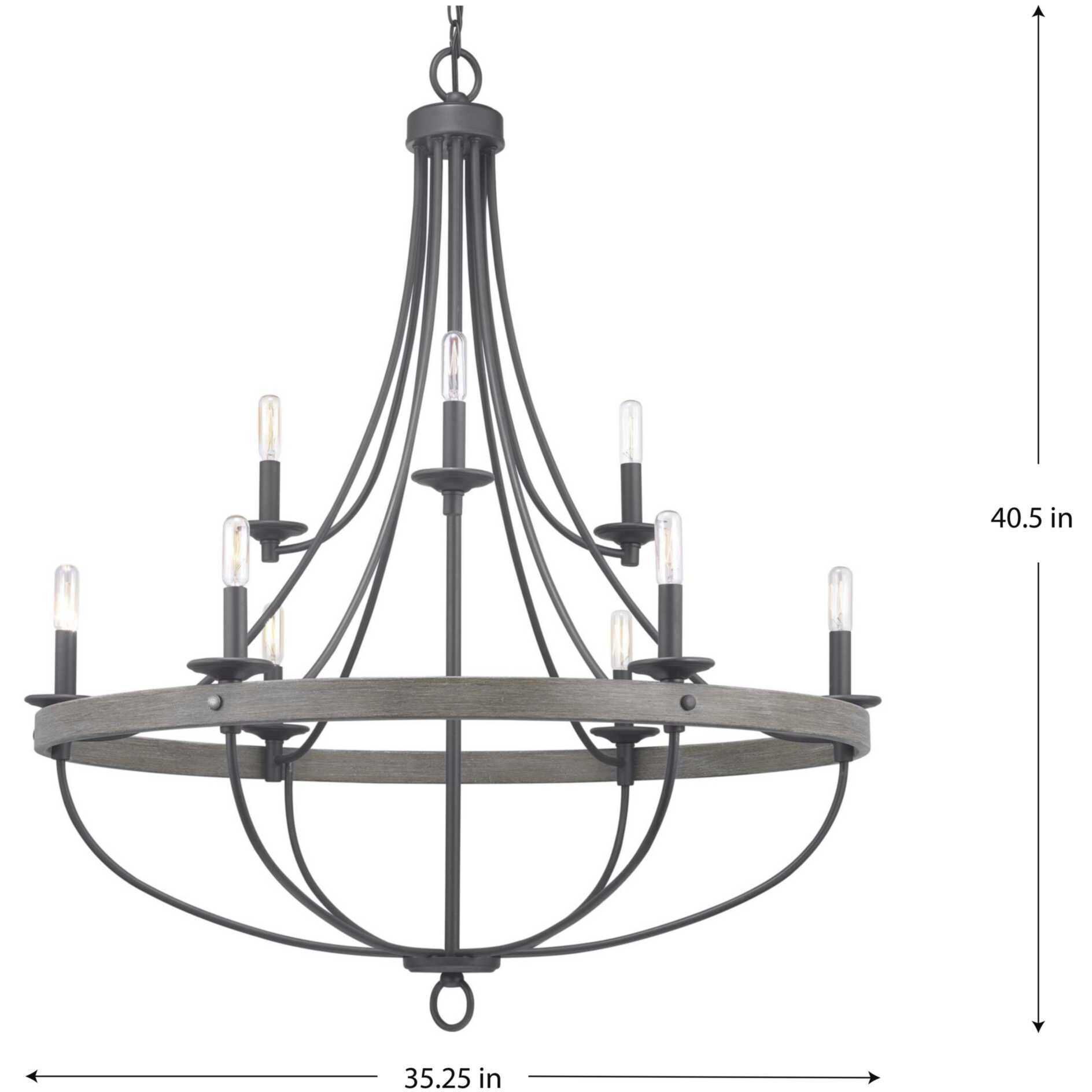 Lyles 9 Light 35.25 inch Graphite Chandelier Ceiling Light