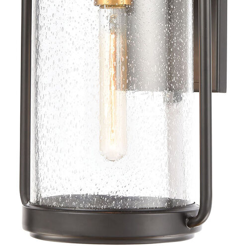 Trenton 1 Light 19 inch Matte Black with Brushed Brass Outdoor Wall Sconce