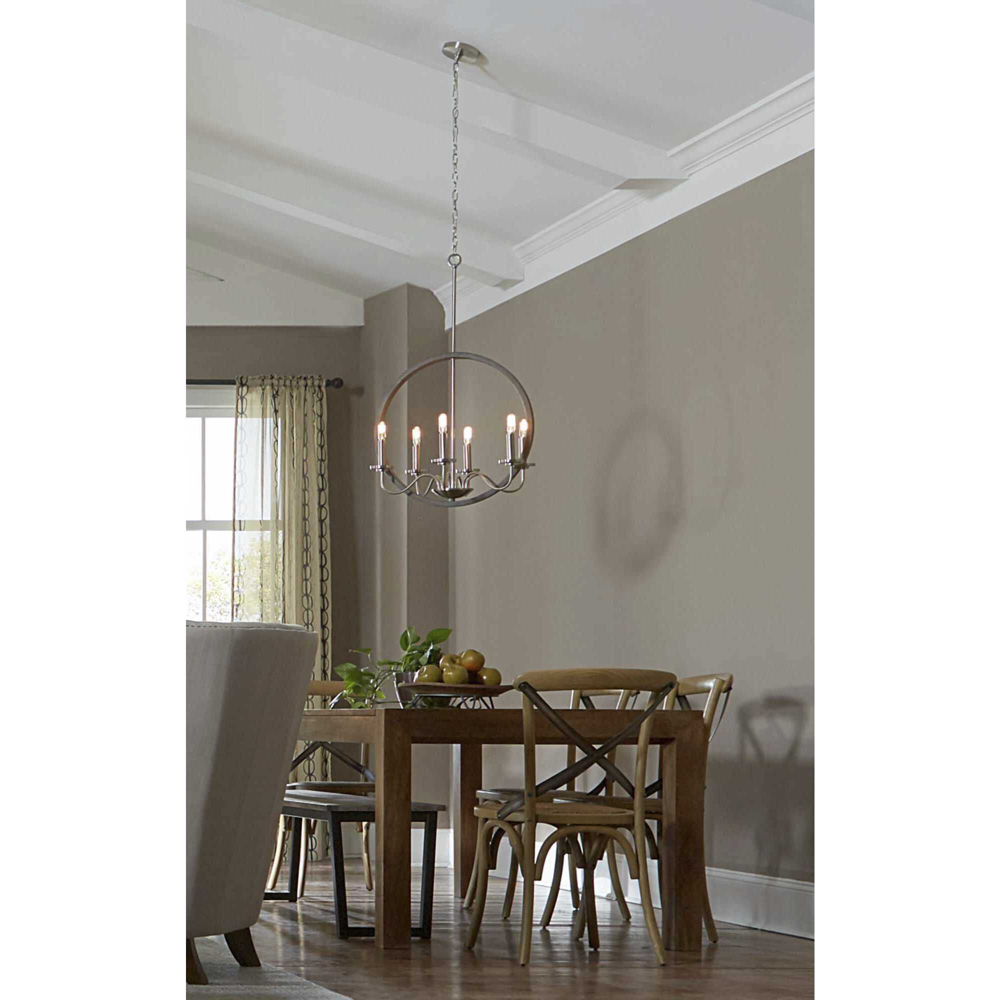 Monteagle 6 Light 22 inch Brushed Nickel Chandelier Ceiling Light, Design Series