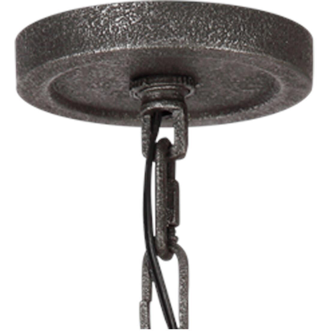 Lanesnoro 6 Light 30.5 inch Distressed Weathered Oak and Slated Grey Metal Chandelier Ceiling Light