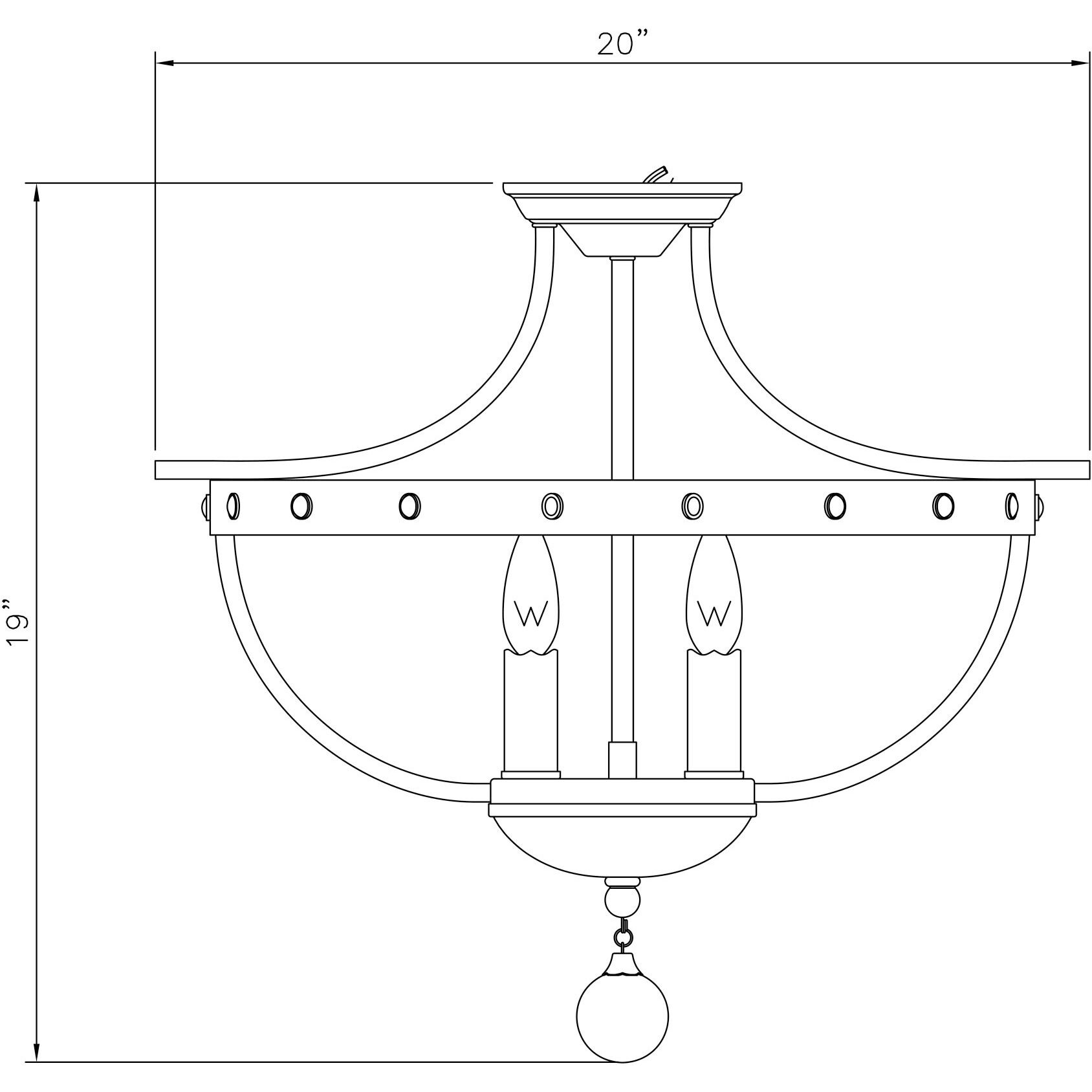Banyan 3 Light 20 inch Reclaimed Wood Semi-Flush Ceiling Light