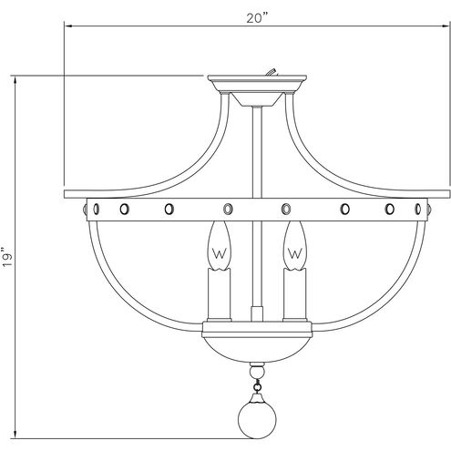 Banyan 3 Light 20 inch Reclaimed Wood Semi-Flush Ceiling Light