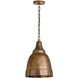 Regent 1 Light 12 inch Oxidized Brass Pendant Ceiling Light