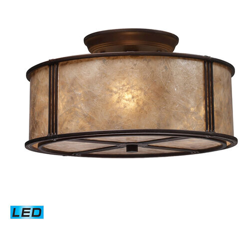 Kinsey LED 13 inch Aged Bronze Semi Flush Mount Ceiling Light