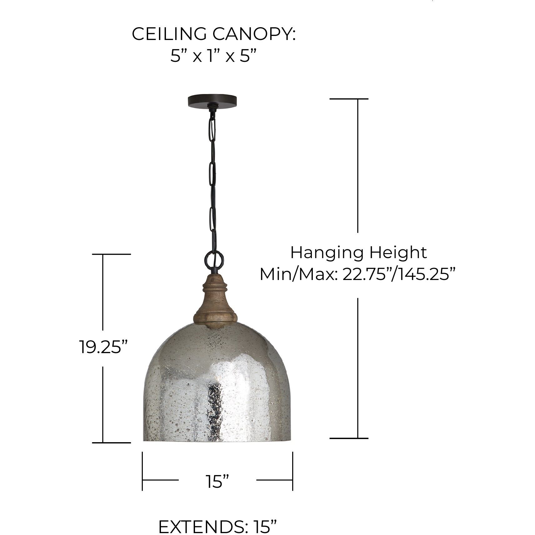 Chandler 1 Light 15 inch Grey Wash and Dark Pewter Pendant Ceiling Light