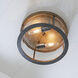 Lanesnoro 2 Light 13.75 inch Distressed Weathered Oak / Slate Grey Metal Flush Mount Ceiling Light