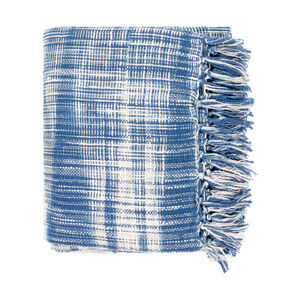 Bartow 60 X 50 inch Bright Blue/Cream Throws, Rectangle